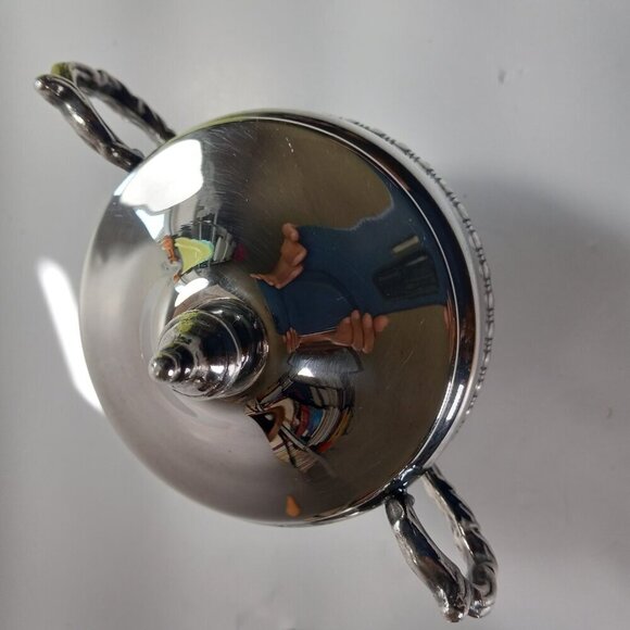 Silver Plated Cream & Sugar Service Vintage Viking Plate EP on Brass Hollowware - Picture 11 of 14